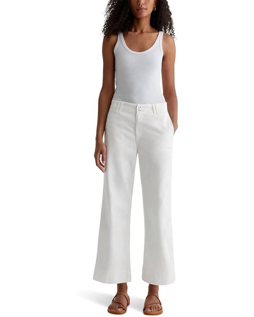 NEW AG JEANS natasha mid rise crop jean in powder
